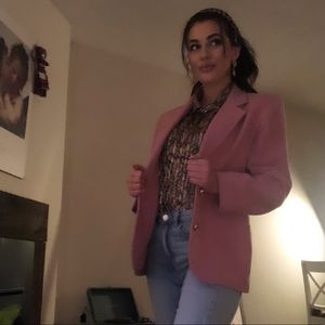 Soft material baby pink blazer amazing quality